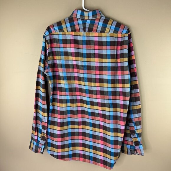 Blazer for Men Men’s Button Down Gingham  Plaid Shirt - Picture 3 of 10